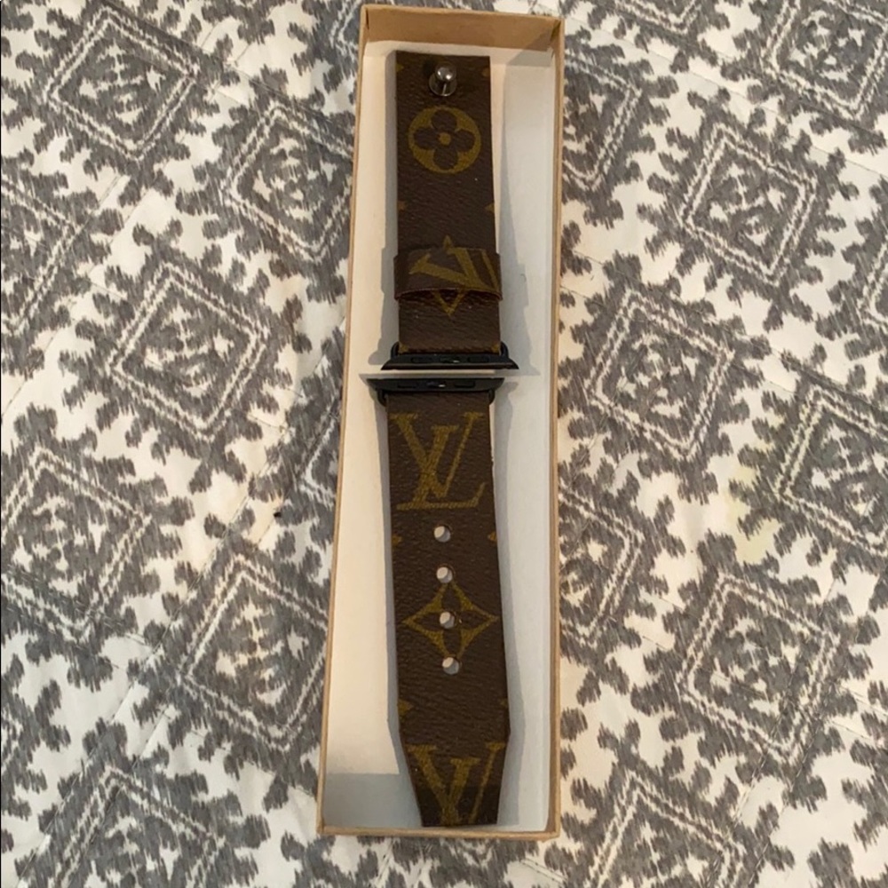 Repurposed Louis Vuitton Apple Watch band. 42mm